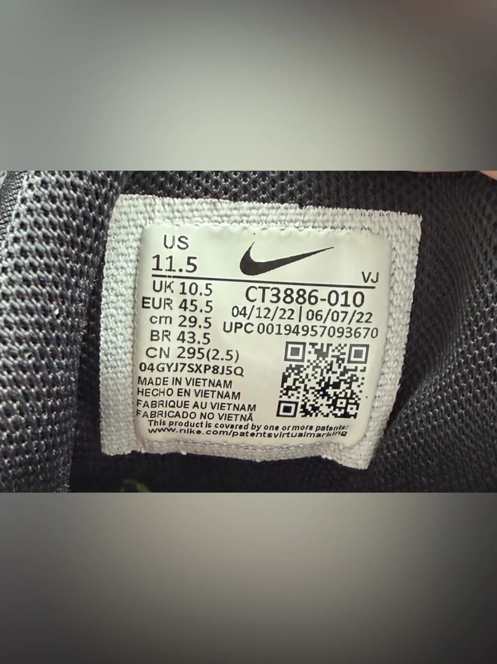 Nike Free Metcon 4 Black White Training Shoes Mens Size 11.5 CT3886-010 - Picture 10 of 16